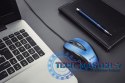 Mysz przewodowa USB , 4 przyciski, optyczna, symetryczna, Błękit
